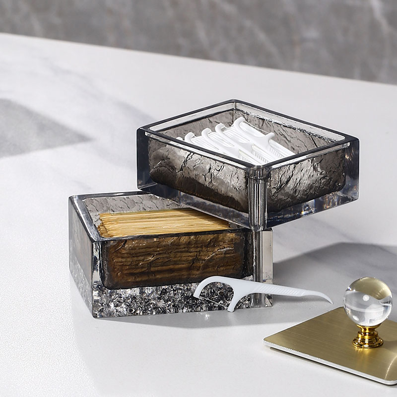 北欧轻奢棉签盒牙线盒高端时尚个性创意牙签盒高档家用Y棉棒收纳