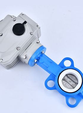 304 D971X-16电动对夹式蝶阀电动四氟蝶阀 DN40 50 65 80 100