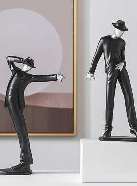 北欧抽象人d物摆件家居玄关酒柜电视柜桌面摆台轻奢装饰品房间布