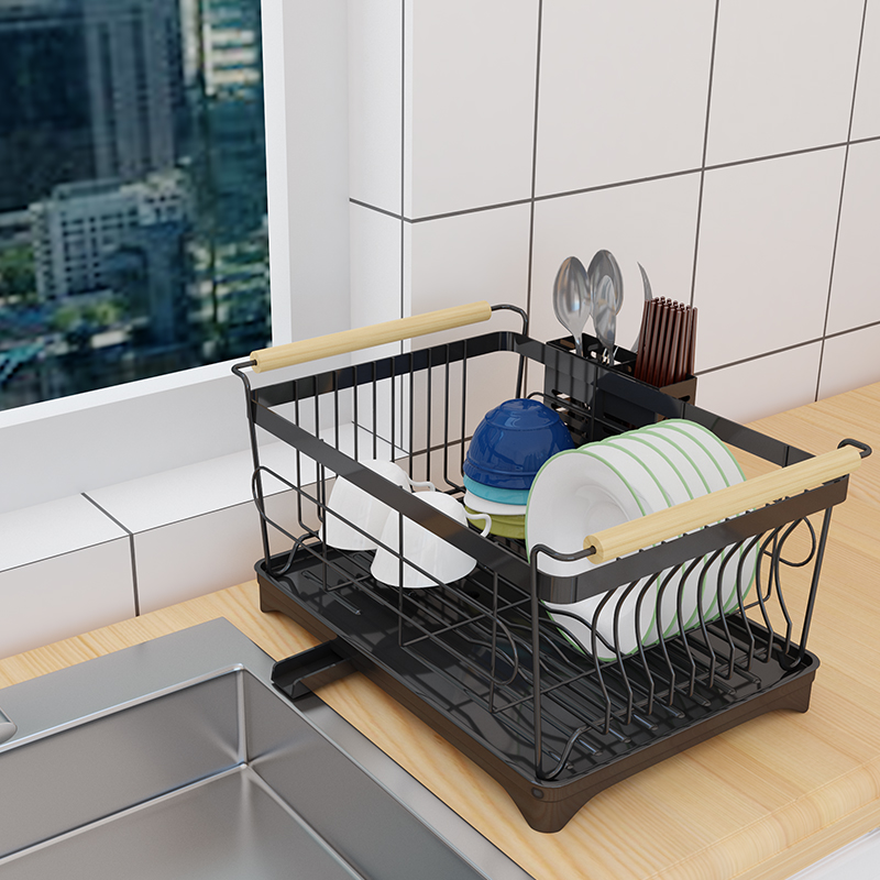 友不锈钢单层厨房置物架台面沥水碗架I内置盘架碗柜里碗筷收纳盒