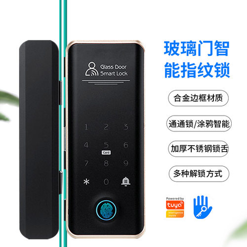 玻璃门木门指纹锁有框无