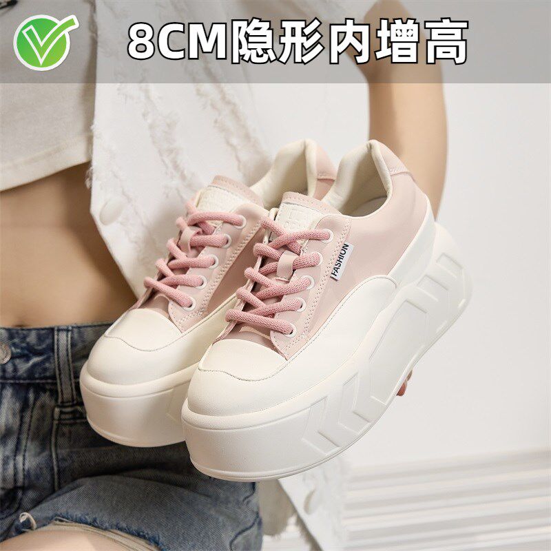 小个子内增高厚底小白鞋女夏小码女鞋313233真皮运动休闲面包鞋子