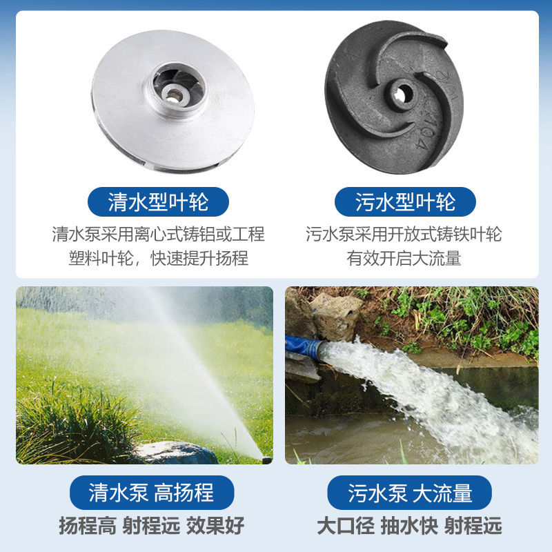 水泵抽水潜水泵小型家用污水泵抽粪机220v农用R水井抽水机泵高扬
