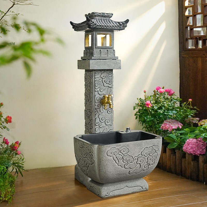 户外庭院仿石拖把池新款立柱水龙头大号洗拖布池阳台家用台控水池