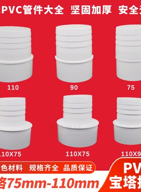 抽水泵机宝塔接头PVC软管直接塑料农业灌溉变径直通75 90 110*100