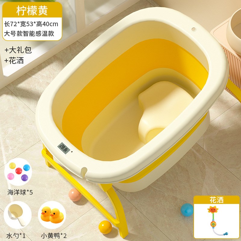 儿童折叠浴盆新生儿洗澡桶超大号浴盆0-5岁宝宝用品婴.儿泡澡沐浴