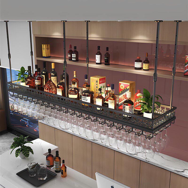 酒杯架悬b挂倒挂酒架酒柜置物架展示架杯子收纳架吧台装饰架红酒