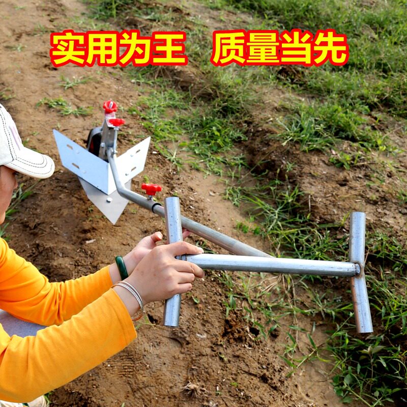 新多功能开沟手拉犁耕地神器农z用耕田犁地翻土机小型翻地松土开