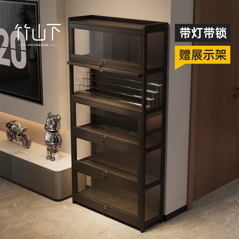 模型展示柜压克力玻璃模型玩具带锁摆件奖杯透明公仔饰品防尘柜子