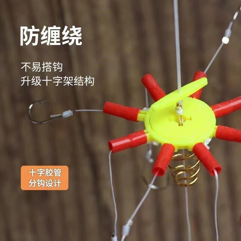新款翻版钩浮钓鲢鳙钓组爆t炸鱼钩海竿方块弹簧钩套装新关东翻板