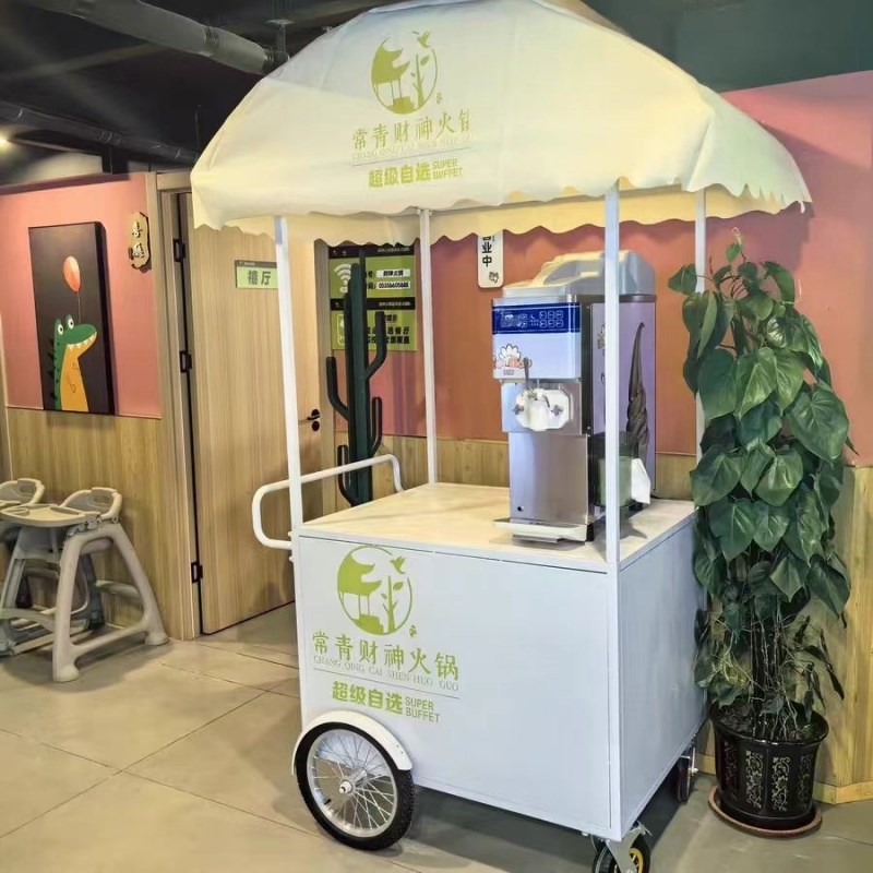 爆款冰淇淋售卖车可移动展示柜商用多K功能摆摊车推车商业花车