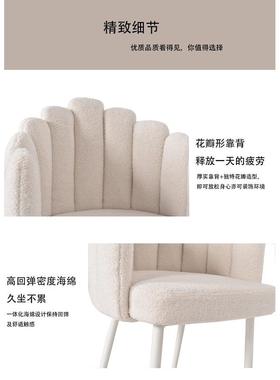 式生可爱家用椅软包舒适久坐靠女背现简法约懒人FSF餐厅餐椅代高