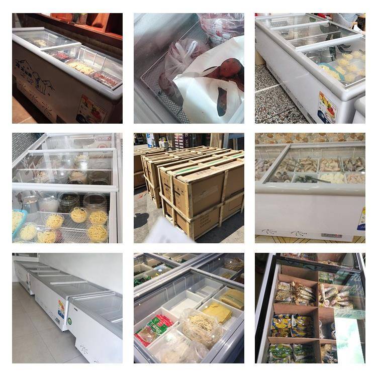 卧式鲜柜冷藏冷冻冰展柜rs-6655超市保鲜柜烧烤玻璃冷柜示海保鲜