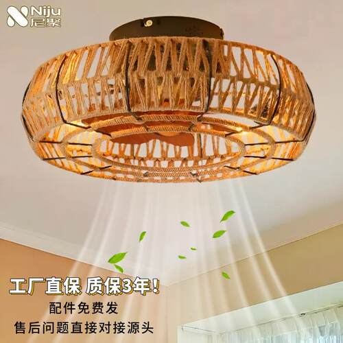 简风扇灯0扇25新约款风扇灯意394式电灯一体带风扇吊灯大厅吸2顶