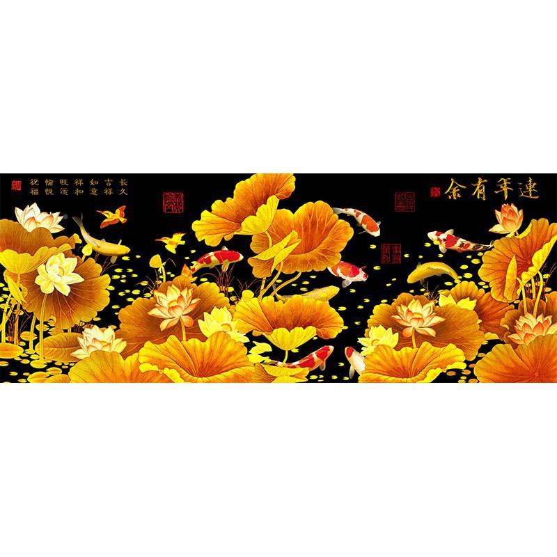 款年年有余鱼满钻PAY点钻2钻石画205新5d荷花九图客厅十字绣钻石