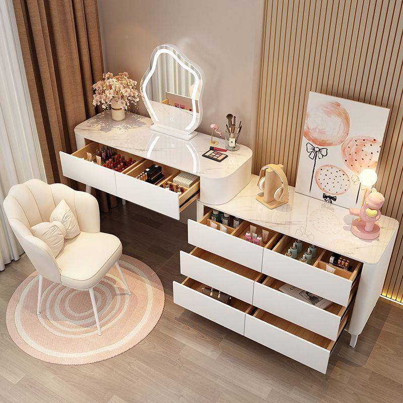 实木岩板梳妆台实FPU木斗柜收纳柜化妆妆台一体化物桌储柜可收全