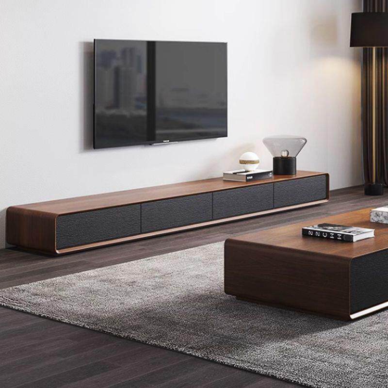 实木简电地型视柜客厅落地中式小户简无品牌/约超薄极窄新款胡桃