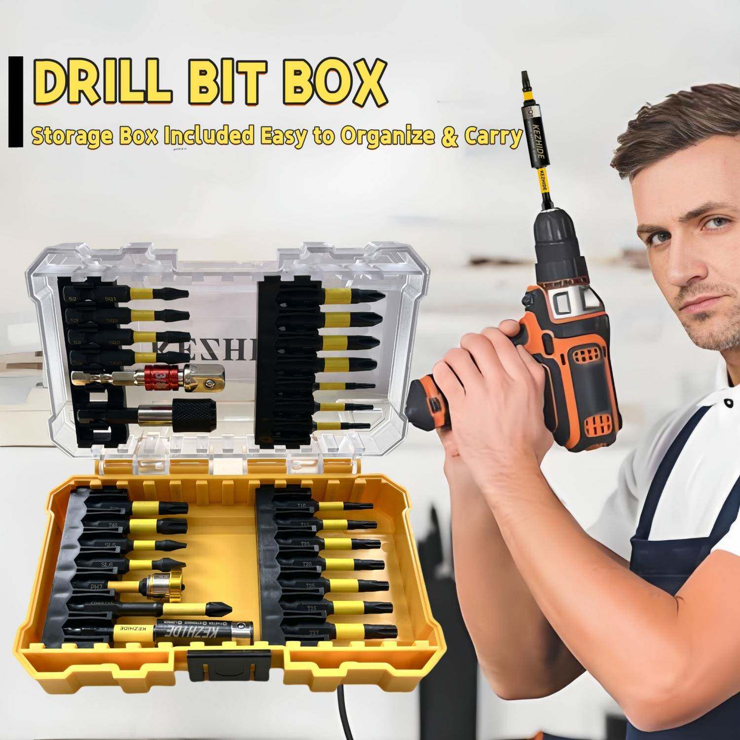 2AKZ7件套装一冲击批头套十字梅花内六带角字内四角组风批咀磁延