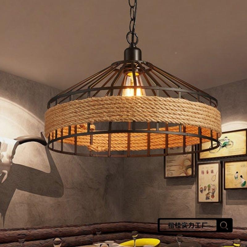 美麻式个性店绳蒙古包吧台吊铁灯复古工业风服无品牌/装餐厅网咖