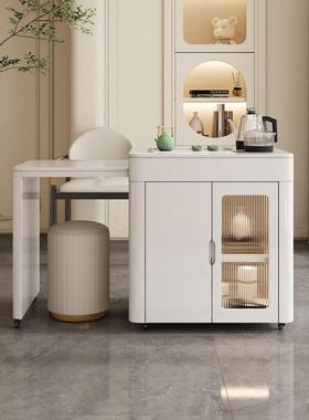 用家阳台小茶桌组合可移动茶台一小型伸FCU缩泡茶桌体客椅厅泡茶