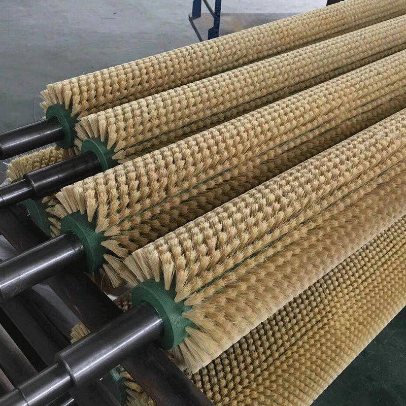 刷厂家直供工005业毛辊圆硬毛柱滚筒清洗除尼龙滚刷清洗毛刷尘辊