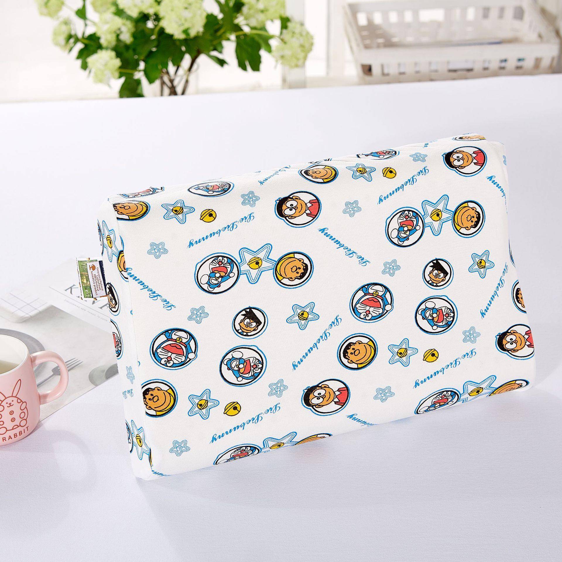 Roya婴lK然ightn儿童天CQG卡通乳胶枕儿护颈枕头学生乳胶枕芯睡眠