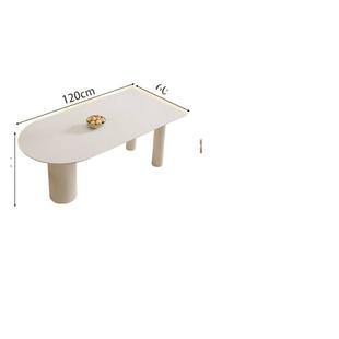 奶油家用小户型吃饭合风BMP纯白色组现代简约半形餐桌子岩板餐圆