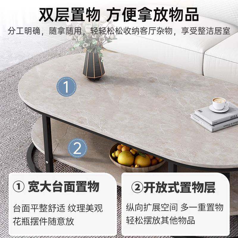 茶几小户型意式轻奢茶桌出租屋客创厅SUY家用沙发约小意简茶台圆