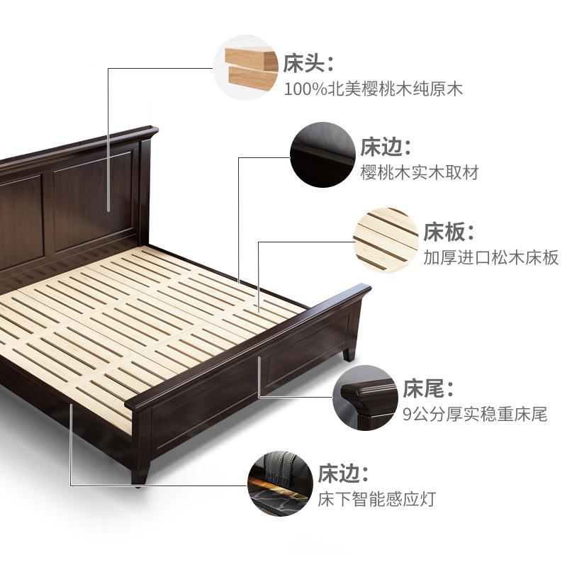 实床.轻奢现美M6R79959式双人床15公主家用大床1.8米代木简约高箱