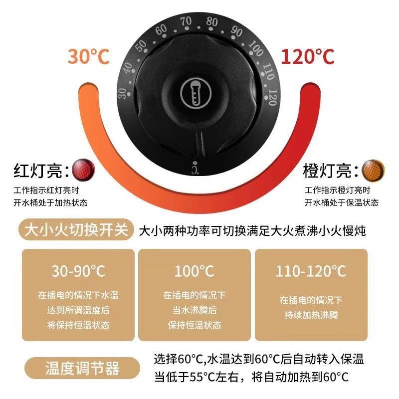 不锈钢电热开水桶用大商MYH容量月子电热水桶插保温烧桶全自动恒