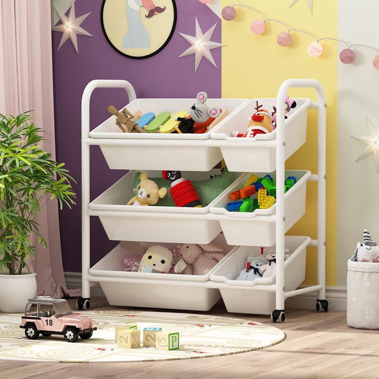 儿童幼玩收架移动宝宝纳家用整NOG理架简具易铁艺儿园多层置物架