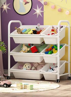 儿童幼玩收架移动宝宝纳家用整NOG理架简具易铁艺儿园多层置物架