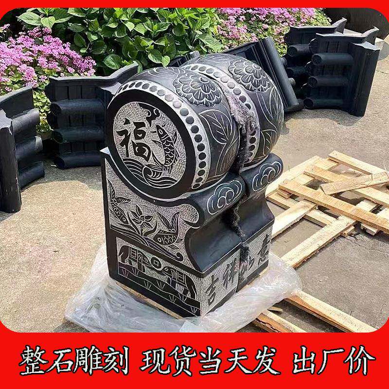 墅石雕玉青石貔貅门墩庭院别门口仿古象石小鼓一石雕大象对汉白报