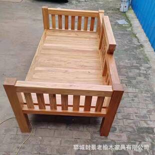 北方榆10437罗汉木床推拉床榻老小户型客厅两用沙床实木可伸缩榻