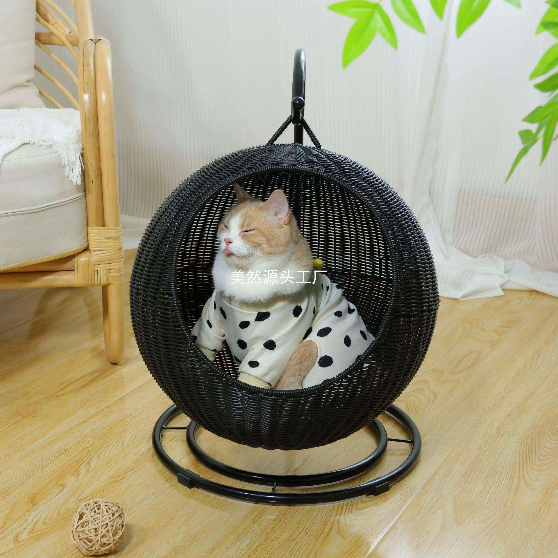 猫窝藤季编猫拆咪四用通猫屋别墅可洗家用猫无品牌/笼狗窝猫床宠