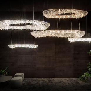 意大利轻奢晶吊灯现奢代简约餐厅灯客水创厅意别墅高档华YNO岛台