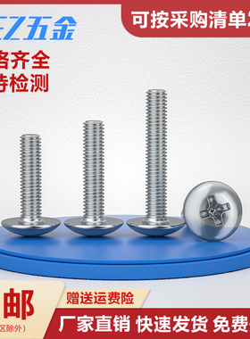 316L不锈钢大扁头螺丝十字螺钉伞头半圆头机螺钉M3M4M5M6M8国标TM