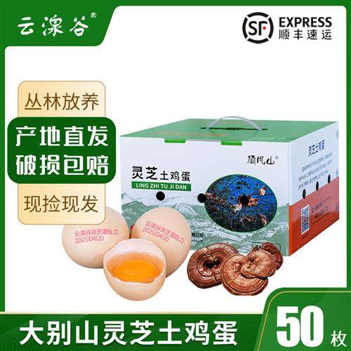 云湶谷灵芝土鸡蛋大别山农家散养孕妇月子营养顺丰包邮50枚装