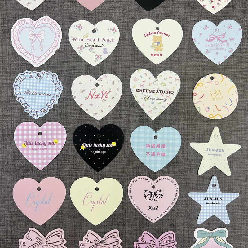 大肠圈吊牌异形卡片免费设计纸卡烘焙彩色纸卡西点卡片贺卡定制