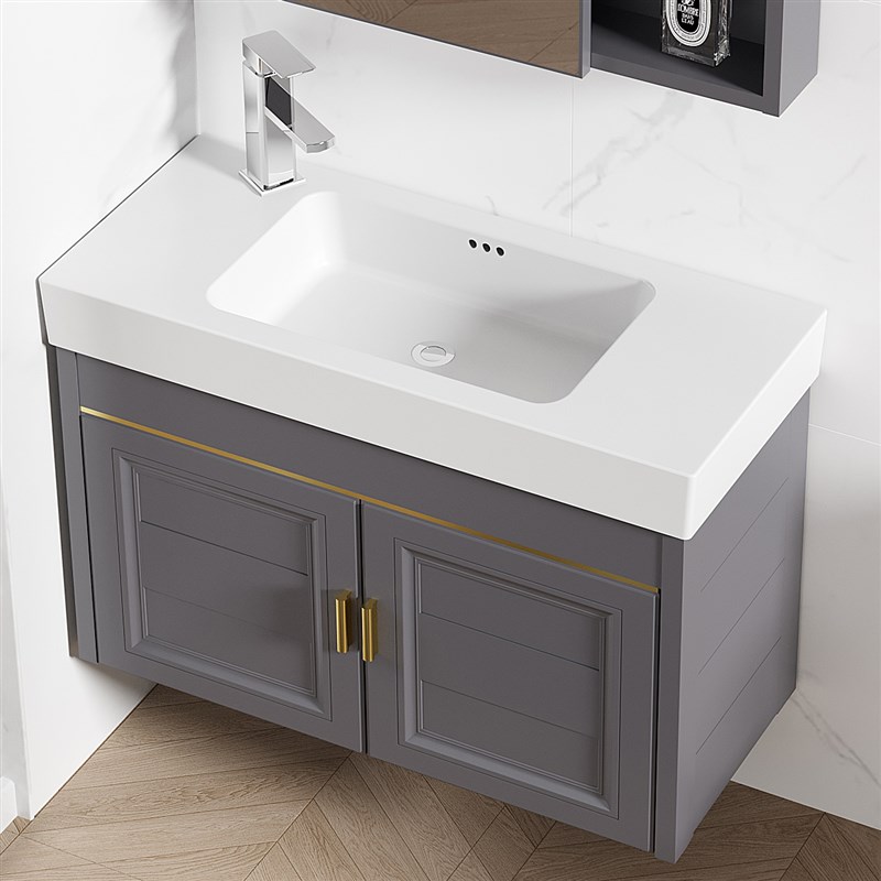 太空铝超窄长浴室柜组合洗脸盆小户型化妆室洗手池阳台洗面盆30cm