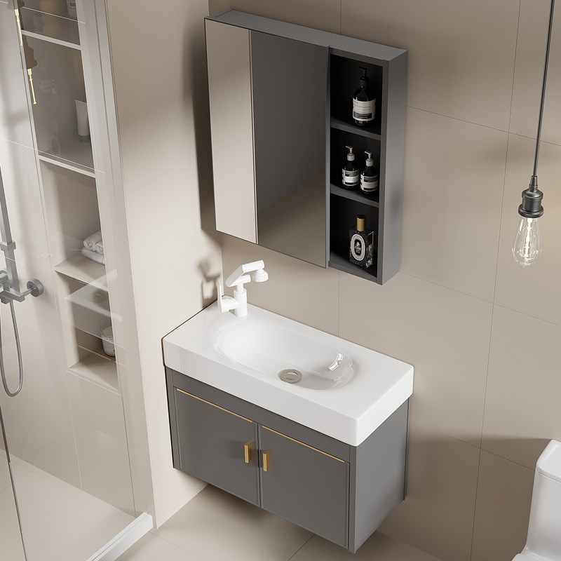 小户型窄长浴室柜组合小尺寸洗手盆洗脸池转角阳台迷你洗面盆30cm