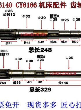 云南机床CY6140CY6150齿轮轴6052云南车床CY6166走刀轴6266齿数12