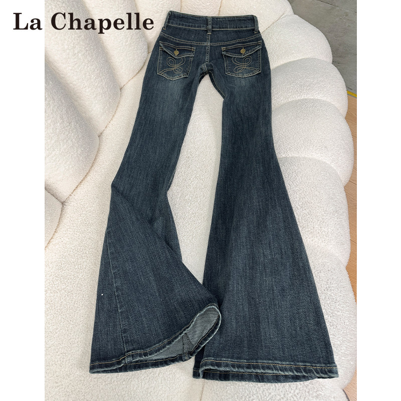 拉夏贝尔美式辣妹微喇牛仔裤女春秋新款修身显瘦千禧风烫钻喇叭裤,女装/女士精品,牛仔裤,淘宝优惠券,粉丝福利购,淘宝优惠卷