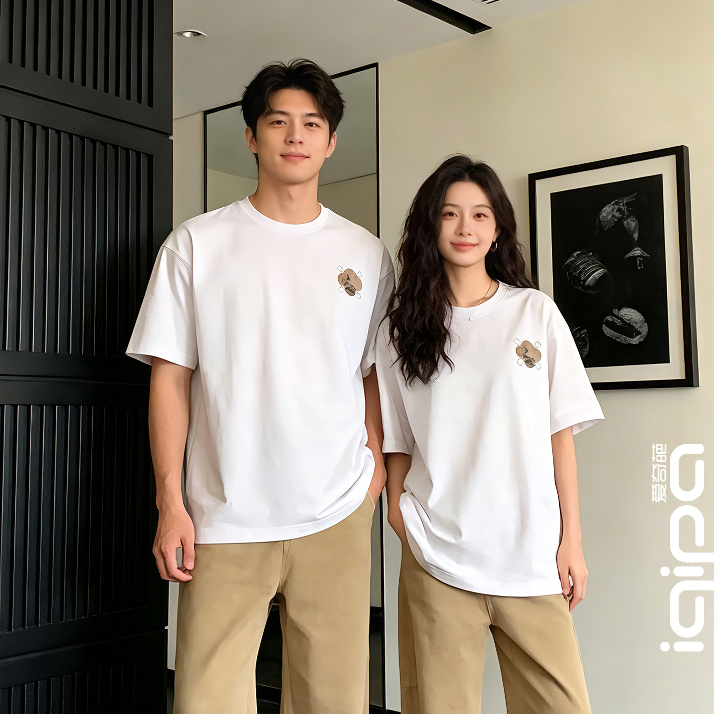 爱奇葩iqipa国风t恤梅兰竹菊系列国潮中式原创设计纯棉短袖男女款