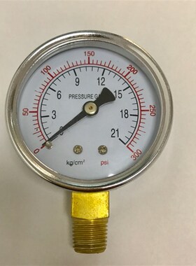 Pressure gauge 压力表 压力21kg 300psi 直径59-60mm 螺纹ZG1/4