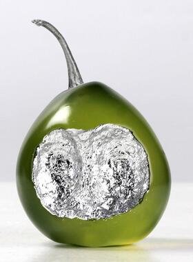 现代奢轻样板家装饰摆件绿色房雪梨水果工艺品客居IRQ厅餐桌玄关