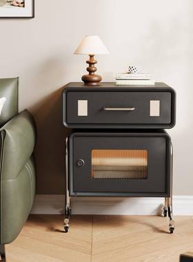 实木头柜家用床边机器厅人储物柜儿童房63315小边几型客床边柜创