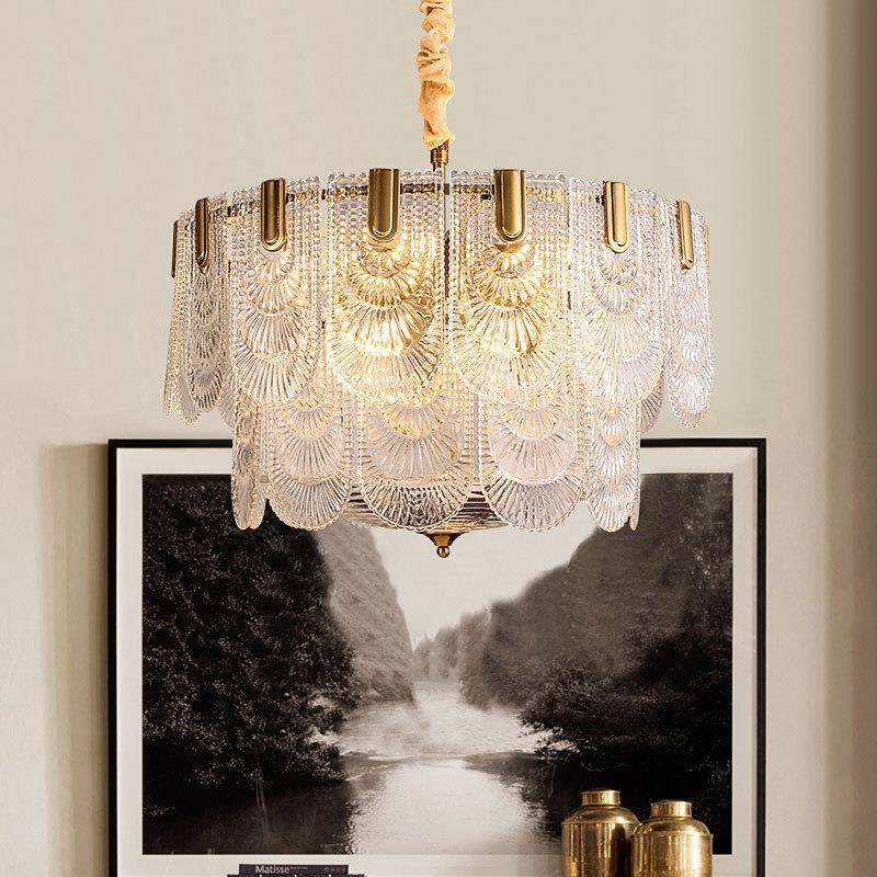 美式轻奢吊灯复艺玻璃样板古房现灯代简ZXQ约客厅餐厅卧室术法式