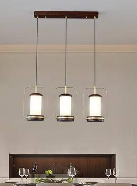 新5221中古餐厅吊灯中国风仿实木D灯乌檀木灯单头式LE灯餐桌灯