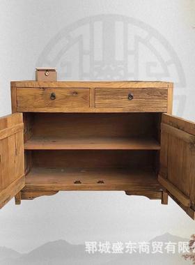 老榆木13397餐储边柜餐具收纳橱柜组酒店茶室玄关物实木柜茶水柜